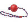 Compact hard rubber ball with rope