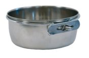 Stainless steel feed cup with screw mount