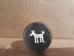 Knob with dog motives