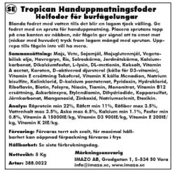 Handuppmatningsfoder tropican, 5 kg