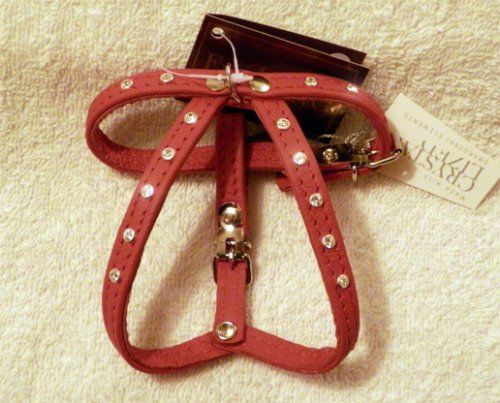 Harness in calfskin nappa with Swarovski crystals