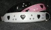 Collar with hearts and rhinestones