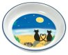 Ceramic bowl, cat and moon